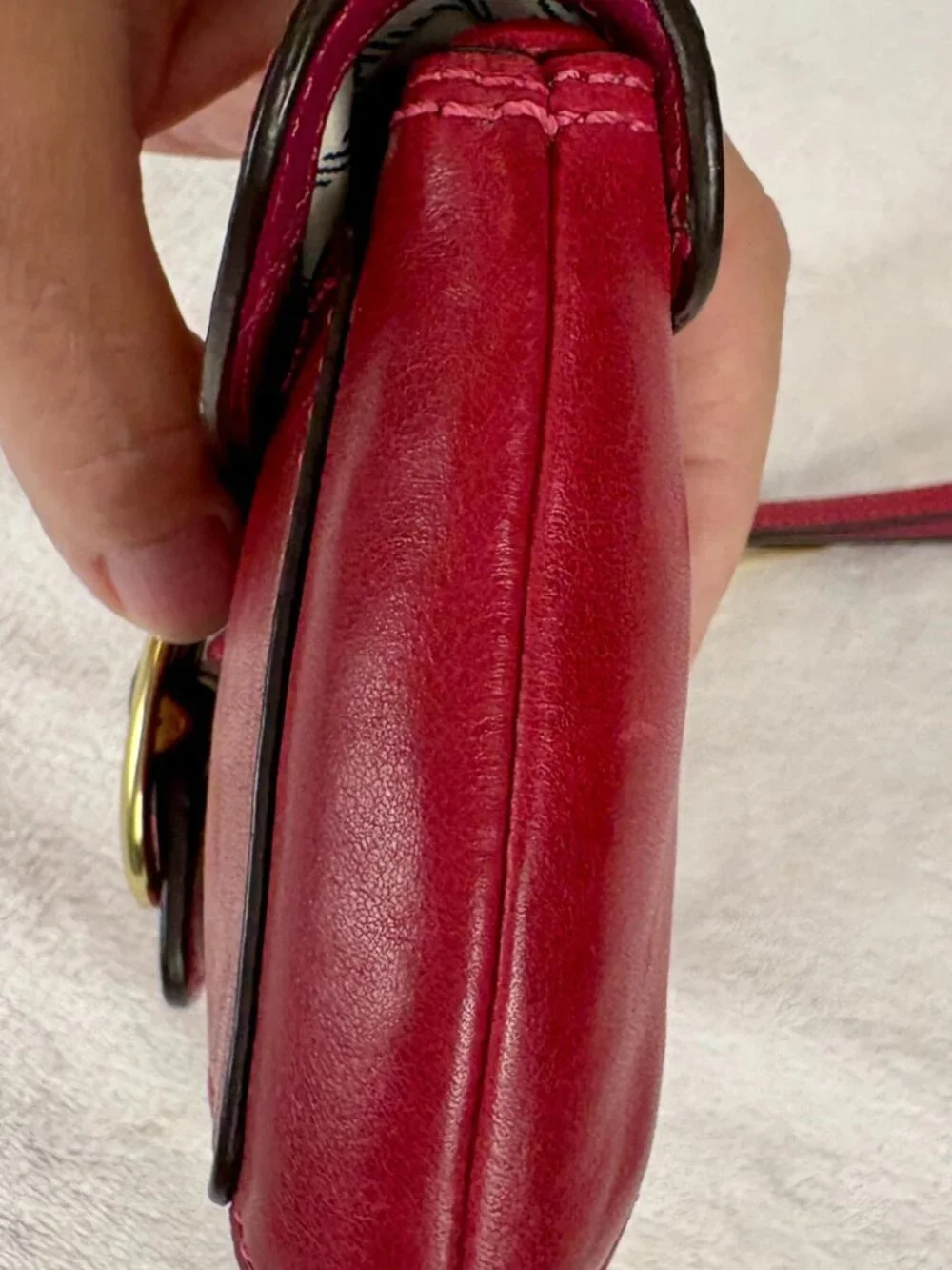 Coach Bleeker Large Flap Wristlet in Red Premium Glovetanned Leather